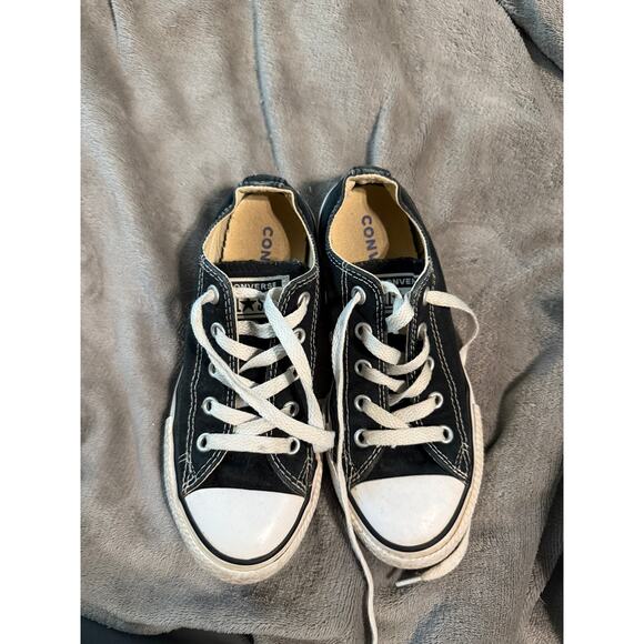 Converse All Star Chucks SZ 13 Little Kid Black Tie Sneakers Shoe Low Top Unisex - Picture 6 of 8